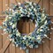 20 Inch Summer Wreath Blue with Green Leaves Wreaths Blue Daisy Artificial Grains White Flower Wreath for Front Door Wreaths,Farmhouse Decor Indoor&Outdoor Wedding Wall Home Decor